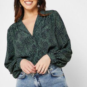 Topshop Scallop Button Down Blouse